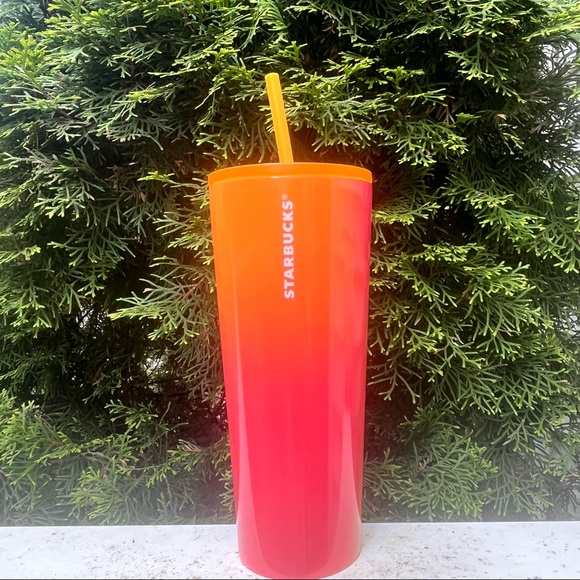 Brand New Starbucks 2022 Summer Lemon Prism Spray Ombre Gradient Tumbler 24 oz